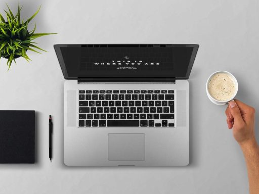 Persoon die domeininstellingen beheert op een laptop